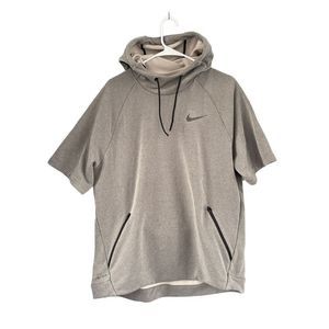 Nike mens Gray Hooded Dri Fit T-shirt